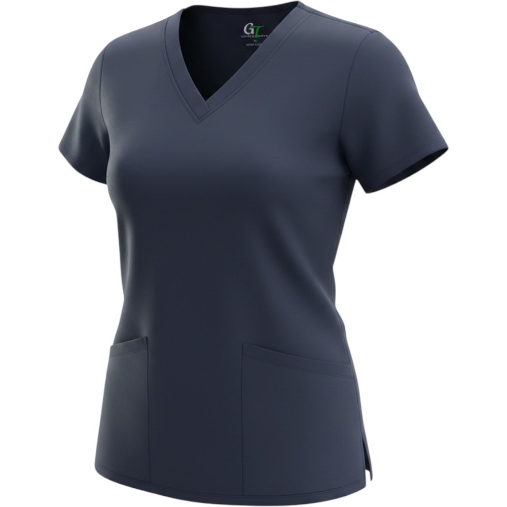 GT Performance Women Navy Blue V-Neck Scrub Top Medical Uniform GTN-820NV Medium
